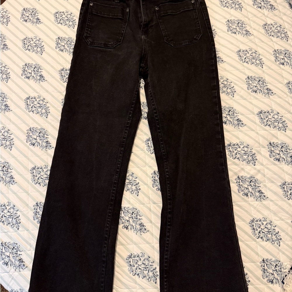 Zara High Waisted Mini Flare Jeans
